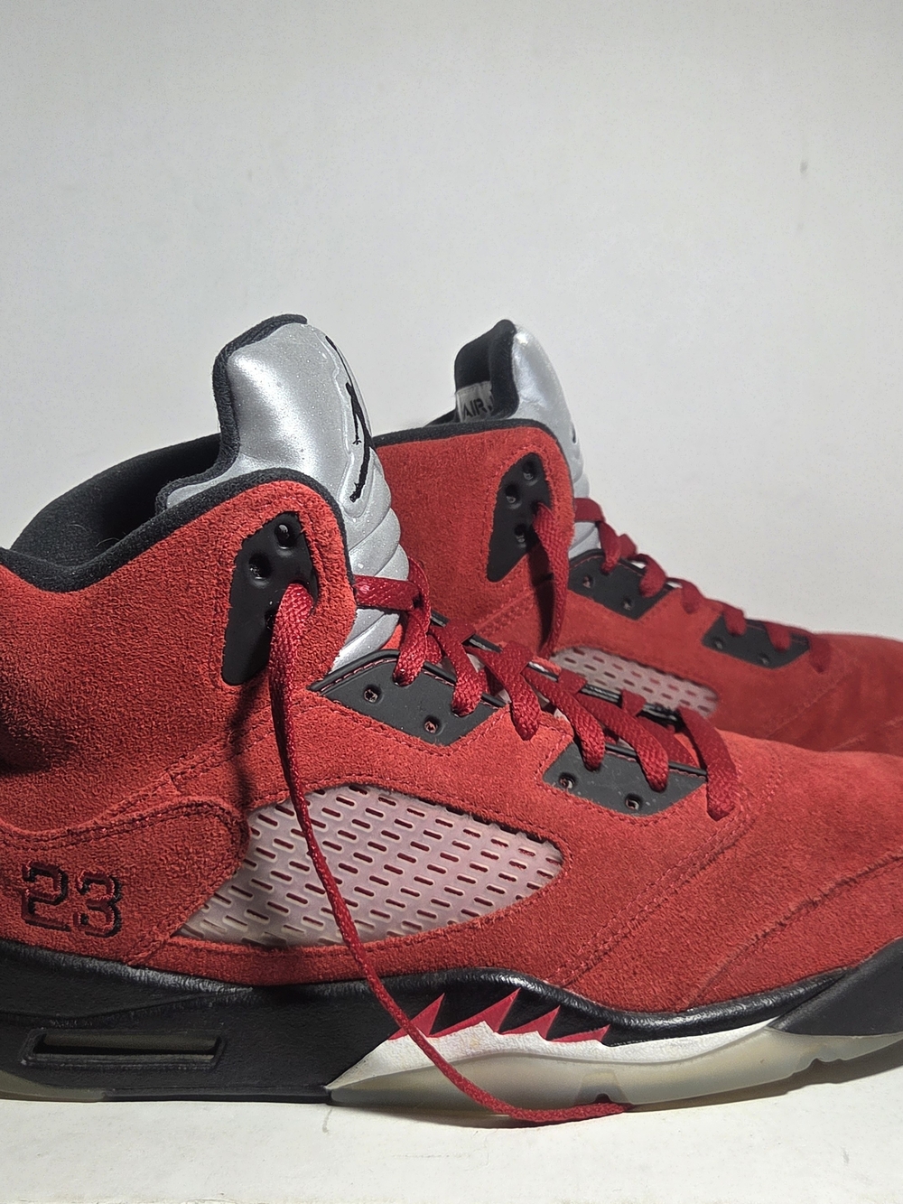 Nike Air Jordan 5 Retro "Raging Bull" (Toro Bravo) Red Suede - Men's Size 13 - Picture 4 of 12